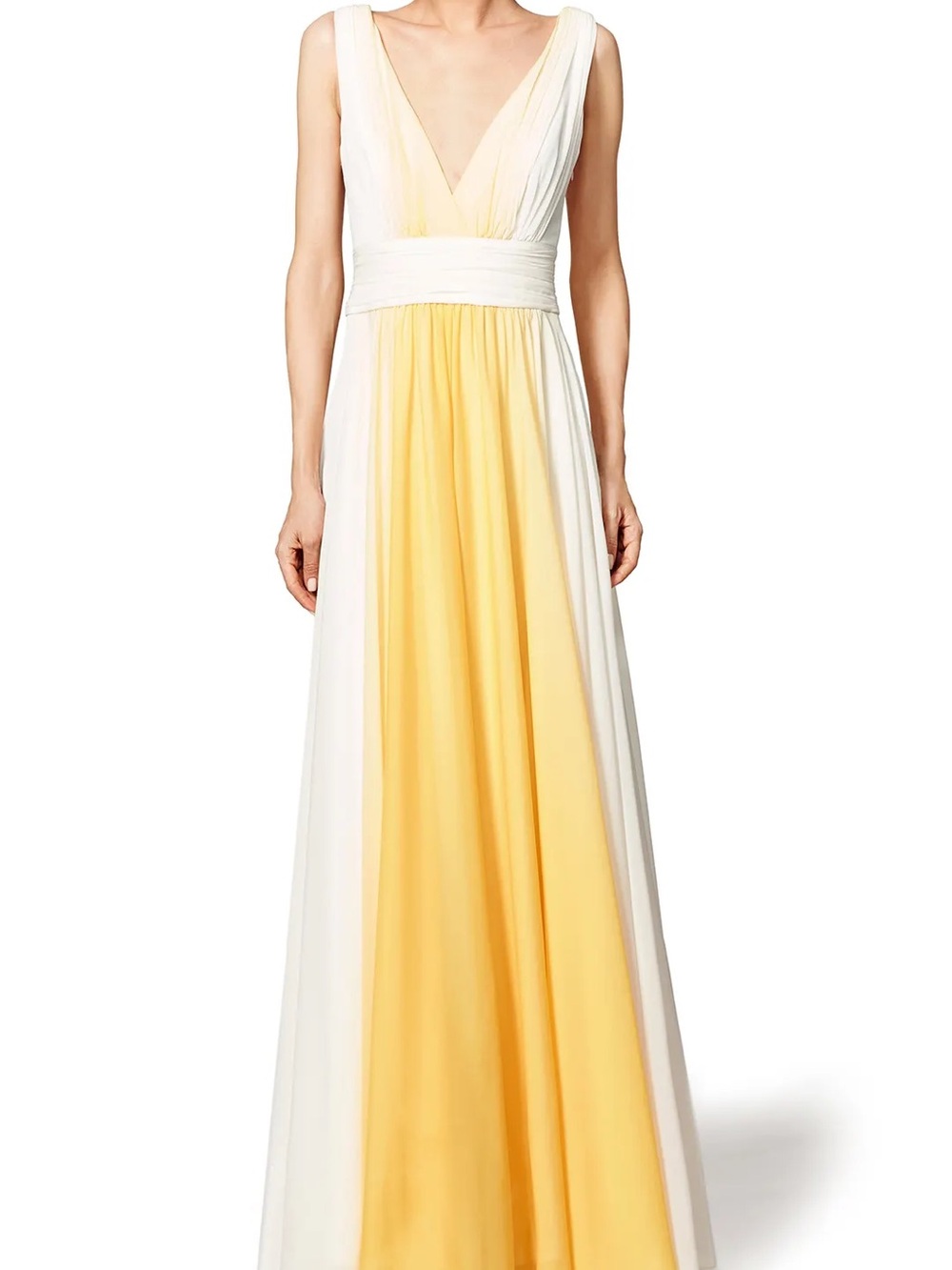 Halston Heritage Lemon Fade Gown 6 Gala Formal Event Wedding Guest Prom‎ Party